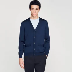 Pulls & Gilets*SANDRO Cardigan En Maille Bleu
