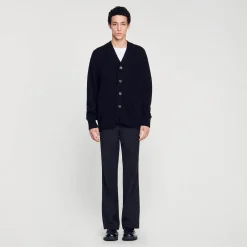 Pulls & Gilets*SANDRO Cardigan En Yak Noir