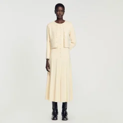 Ensembles|Pulls & Cardigans*SANDRO Cardigan Orné De Perles Beige
