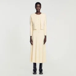 Ensembles|Pulls & Cardigans*SANDRO Cardigan Orné De Perles Beige