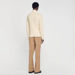 Pulls & Gilets*SANDRO Cardigan Zippé En Maille Ficelle