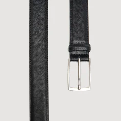 Ceintures*SANDRO Ceinture En Croute De Cuir Saffiano Noir