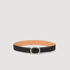 Ceintures*SANDRO Ceinture En Cuir Noir