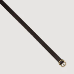 Ceintures*SANDRO Ceinture En Cuir Marron Foncé