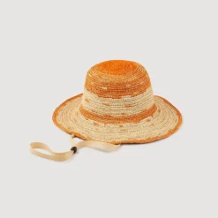 Casquettes & Bobs*SANDRO Chapeau En Raphia Orange