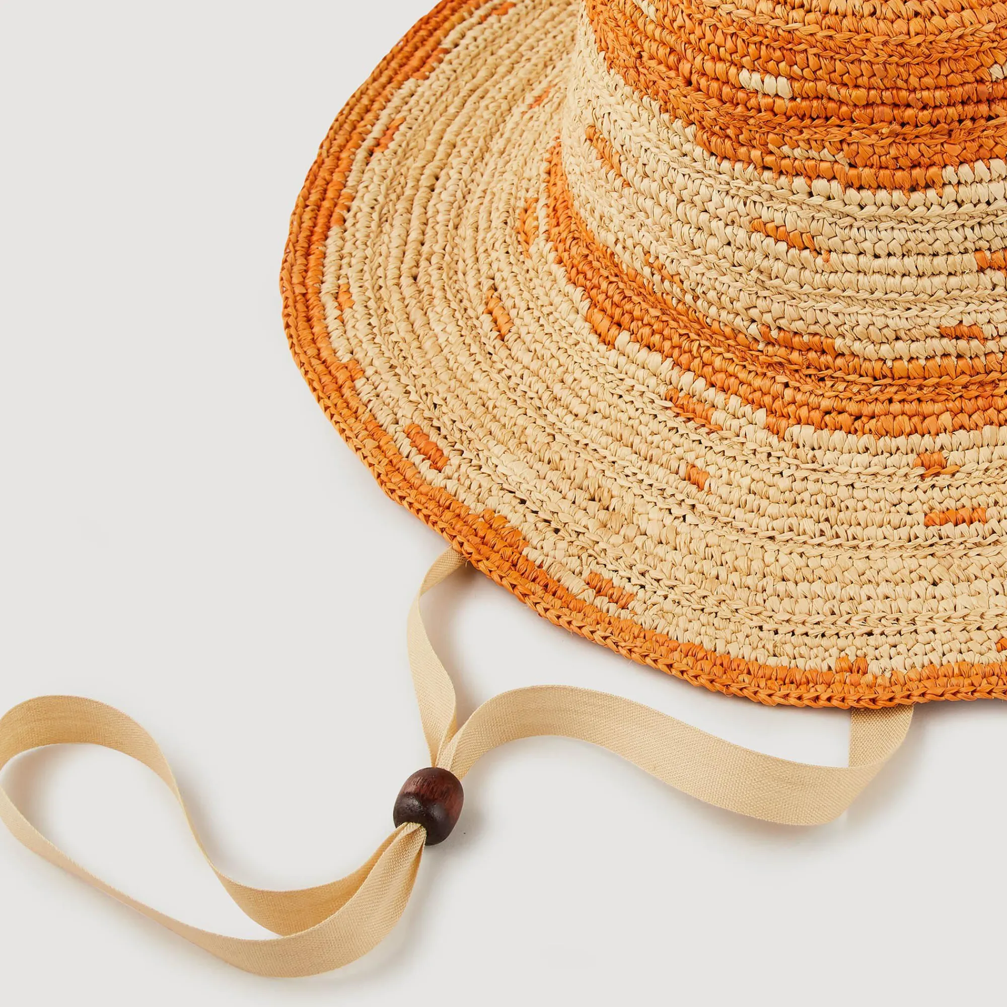 Casquettes & Bobs*SANDRO Chapeau En Raphia Orange