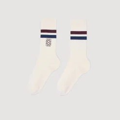Chaussettes*SANDRO Chaussettes Brodées Ecru