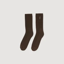 Chaussettes*SANDRO Chaussettes En Coton Marron Foncé