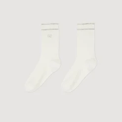 Chaussettes*SANDRO Chaussettes Strassées blanc
