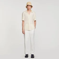 Chemises*SANDRO Chemise à Col Requin Ecru