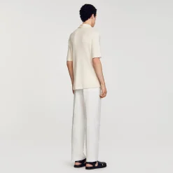 Chemises*SANDRO Chemise à Col Requin Ecru