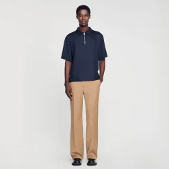 Chemises*SANDRO Chemise à Col Zippé Marine