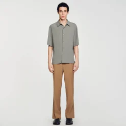 Chemises*SANDRO Chemise à Manches Courtes Gris Clair