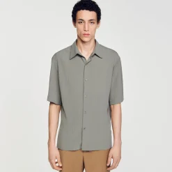 Chemises*SANDRO Chemise à Manches Courtes Gris Clair