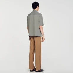 Chemises*SANDRO Chemise à Manches Courtes Gris Clair