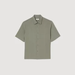 Chemises*SANDRO Chemise à Manches Courtes Gris Clair