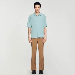 Chemises*SANDRO Chemise à Manches Courtes Bleu Clair