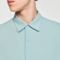 Chemises*SANDRO Chemise à Manches Courtes Bleu Clair