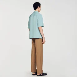 Chemises*SANDRO Chemise à Manches Courtes Bleu Clair