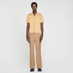 Pulls & Gilets|Chemises*SANDRO Chemise à Manches Courtes Champagne