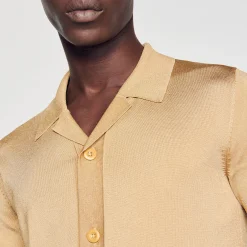 Pulls & Gilets|Chemises*SANDRO Chemise à Manches Courtes Champagne