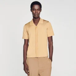 Pulls & Gilets|Chemises*SANDRO Chemise à Manches Courtes Champagne