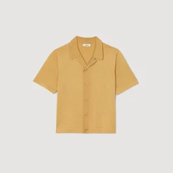 Pulls & Gilets|Chemises*SANDRO Chemise à Manches Courtes Champagne