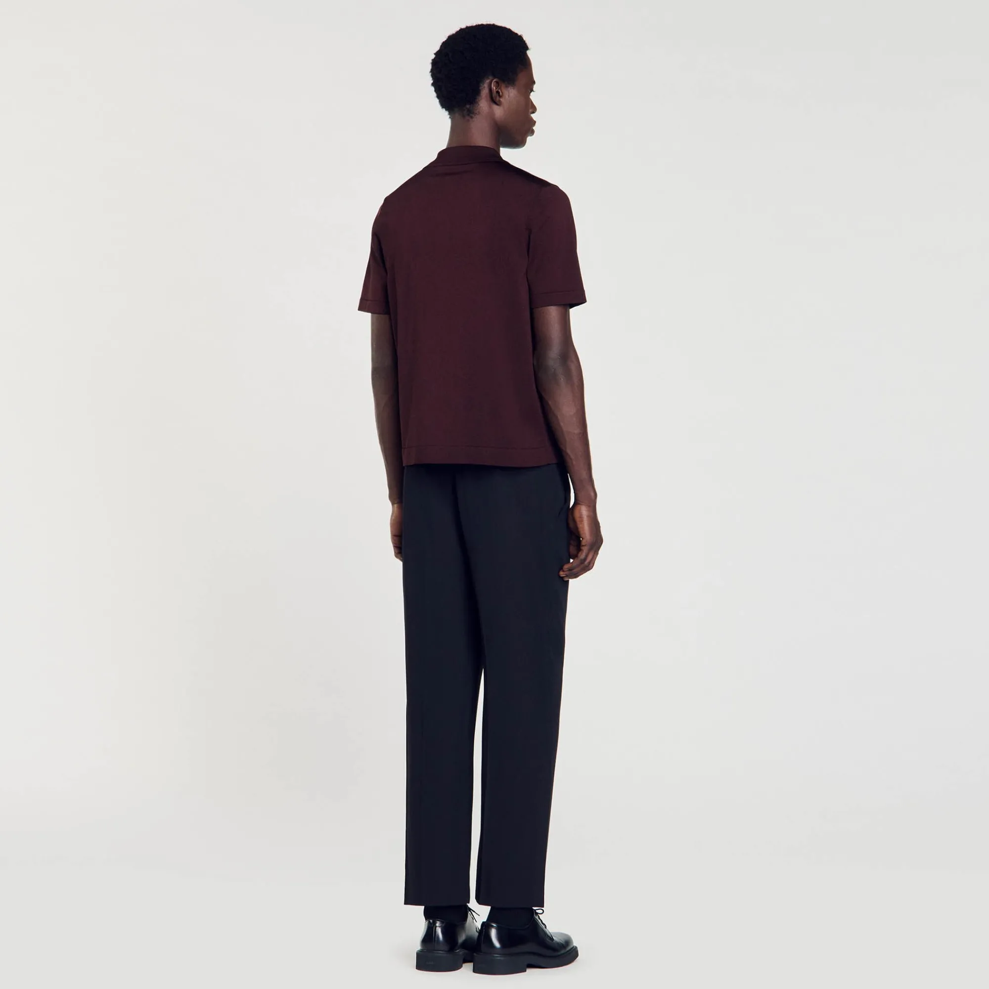 Pulls & Gilets|Chemises*SANDRO Chemise à Manches Courtes Marron Foncé