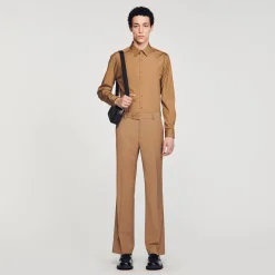 Chemises*SANDRO Chemise à Manches Longues Camel