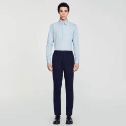Chemises*SANDRO Chemise à Manches Longues Bleu Ciel
