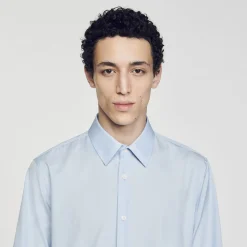 Chemises*SANDRO Chemise à Manches Longues Bleu Ciel