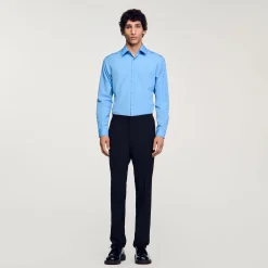 Chemises*SANDRO Chemise à Manches Longues Bleu Office