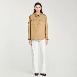 Tops & Chemises*SANDRO Chemise à Poches Camel