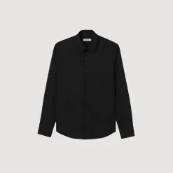 Chemises*SANDRO Chemise Ajustée En Coton Stretch Noir