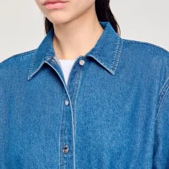 Tops & Chemises*SANDRO Chemise Body En Jean Bleu jean