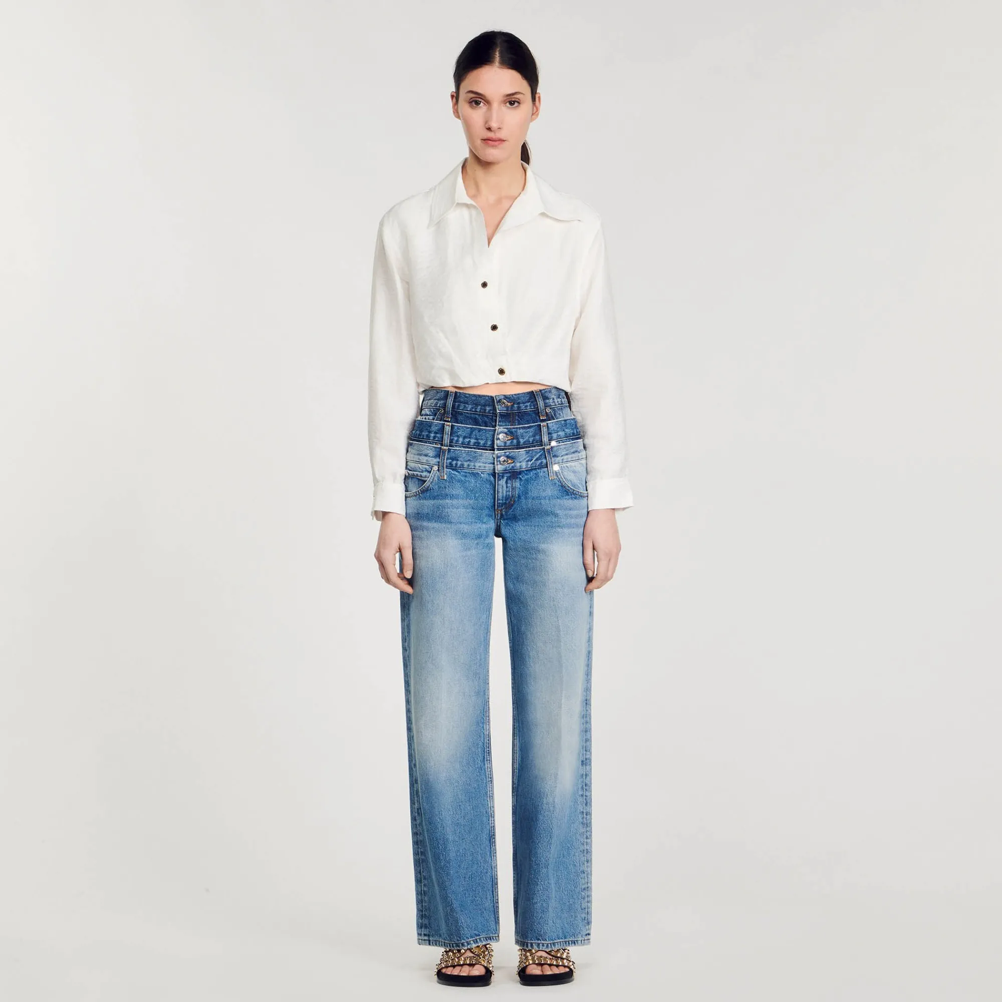 Tops & Chemises*SANDRO Chemise Courte blanc