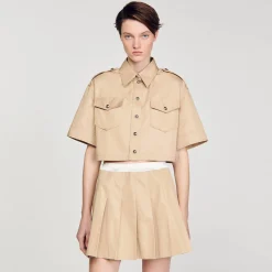 Tops & Chemises*SANDRO Chemise Courte Officier Beige