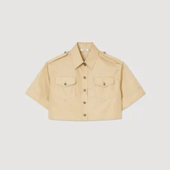 Tops & Chemises*SANDRO Chemise Courte Officier Beige