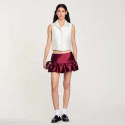 Tops & Chemises*SANDRO Chemise Courte Strassée blanc