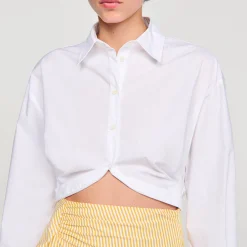 Tops & Chemises*SANDRO Chemise Courte Torsadée blanc