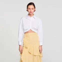Tops & Chemises*SANDRO Chemise Courte Torsadée blanc
