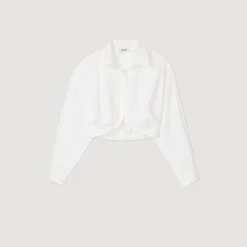 Tops & Chemises*SANDRO Chemise Courte Torsadée blanc