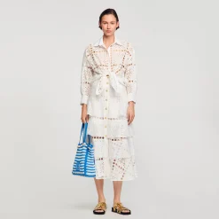 Tops & Chemises*SANDRO Chemise En Broderie Anglaise blanc