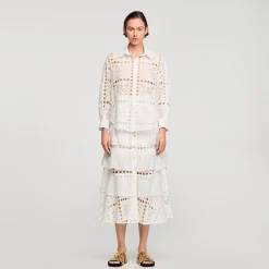 Tops & Chemises*SANDRO Chemise En Broderie Anglaise blanc