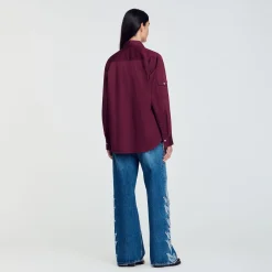 Tops & Chemises*SANDRO Chemise En Coton Bordeaux