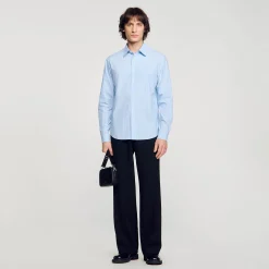 Chemises*SANDRO Chemise En Coton Bleu Clair