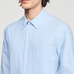 Chemises*SANDRO Chemise En Coton Bleu Clair