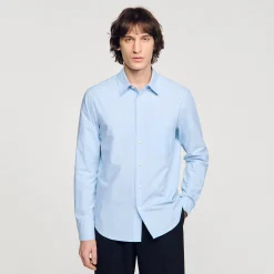 Chemises*SANDRO Chemise En Coton Bleu Clair