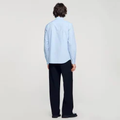 Chemises*SANDRO Chemise En Coton Bleu Clair