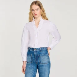 Tops & Chemises*SANDRO Chemise En Coton Biologique blanc
